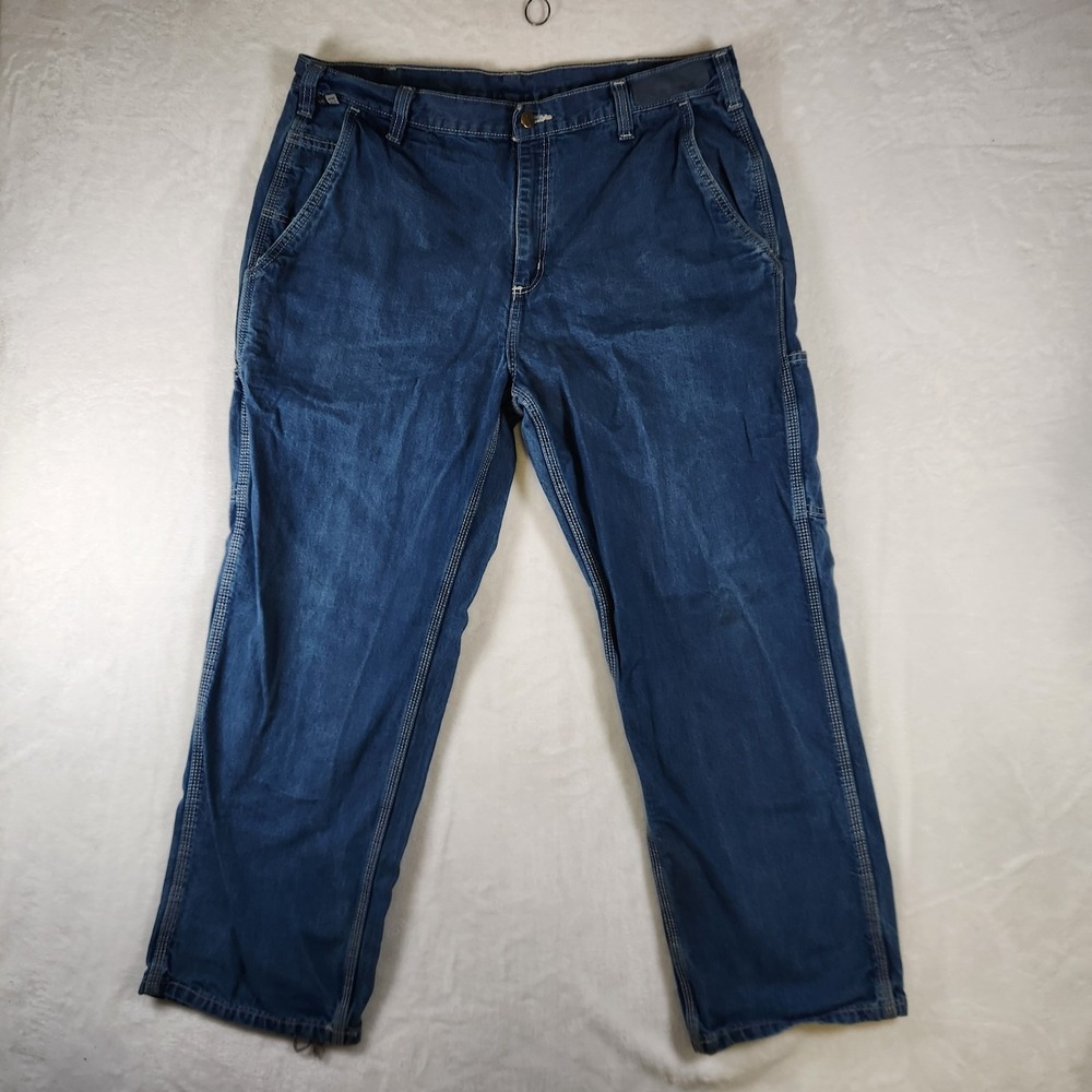 Carhartt FR Flame‎ Resistant Jeans 38x30 Blue Denim Workwear Utility Pants